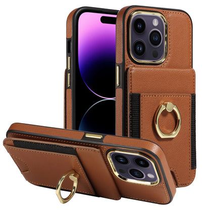 For Magsafe Magnetic Luxury Leather Card Holder Wallet Case For 14 Pro Max 13 12 Phone Bag Adsorption Accessories Cover
